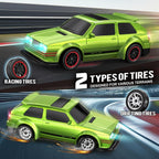 Mini coche RC 1/43 con giroscopio, coche RC 4WD totalmente proporcional, control remoto 2.4GHz de grado hobby, modelo RTR, alta velocidad 20+ km/h para aficionados, niños y adultos (plateado)