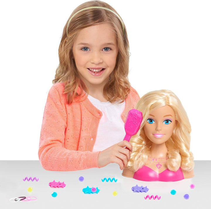 Barbie Just Play - Cabezal de peinado de 8 pulgadas, rubio, 20 piez...