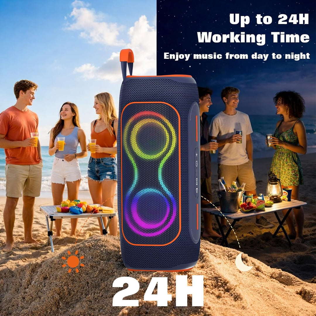 Musibaby Altavoz Bluetooth de 80 W, altavoz inalámbrico portátil co...