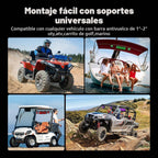 Ehaho Barra de sonido estéreo UTV de 2.1 canales (subwoofer) y altavoces, barra de sonido Bluetooth ATV de 16.9 pulgadas con luces RGB, altavoces impermeables para carrito de golf, barra de sonido