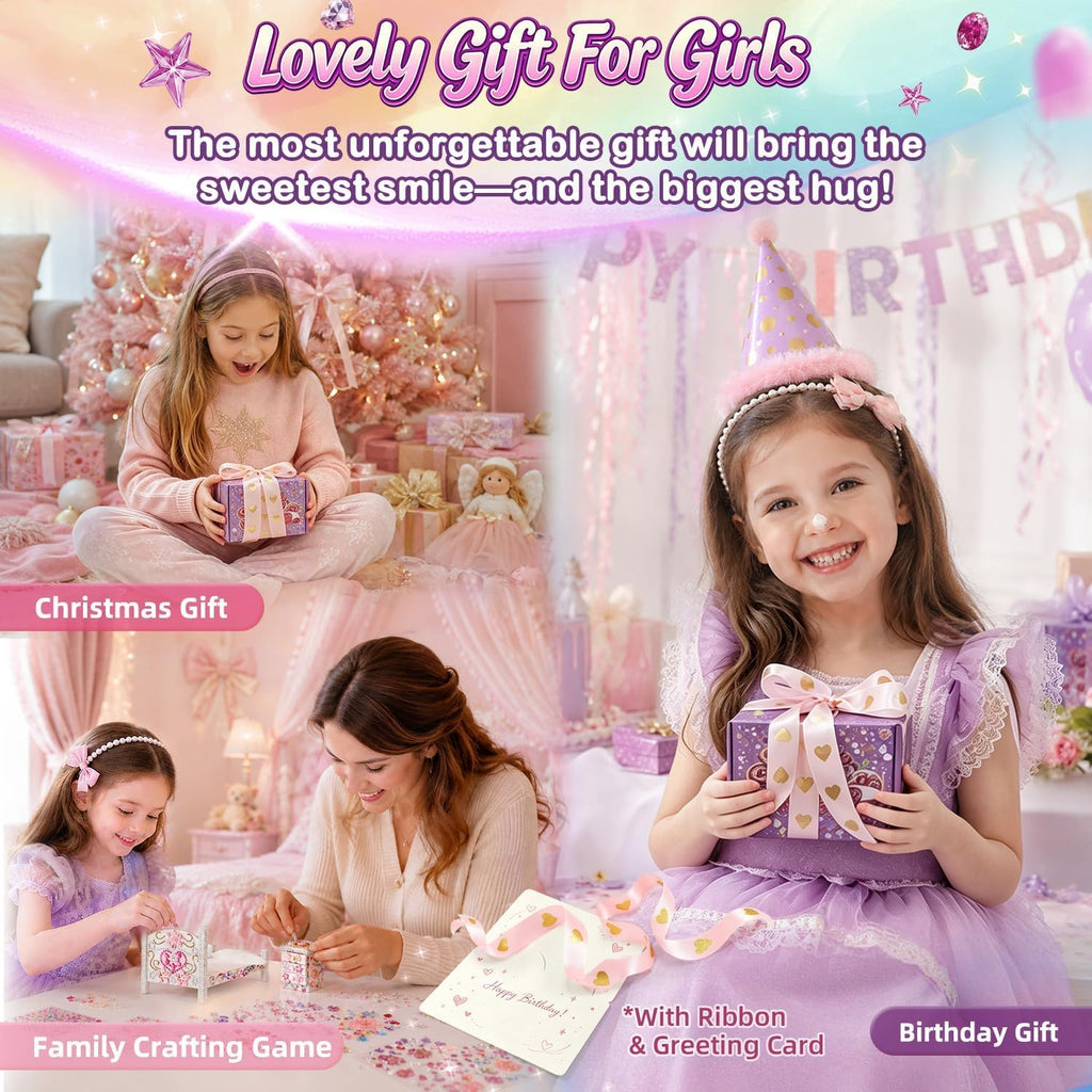iland Kit de arte de gemas para dormitorio de 6 a 8 años, regalos de