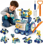 Juego de construcción de trenes con taladro de juguete, juego de