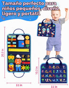 Juguetes Montessori de tablero ocupado para niños pequeños, regalos de cumpleaños, libro ocupado, juguetes sensoriales para niños pequeños, actividades educativas de viaje para niños pequeños