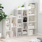 Furinno LUDER - Estantería de 5 cubos, estantería reversible, 9.4 x 19.5 x 31.5 pulgadas, fácil montaje, para sala de estar, dormitorio, oficina en casa, color blanco