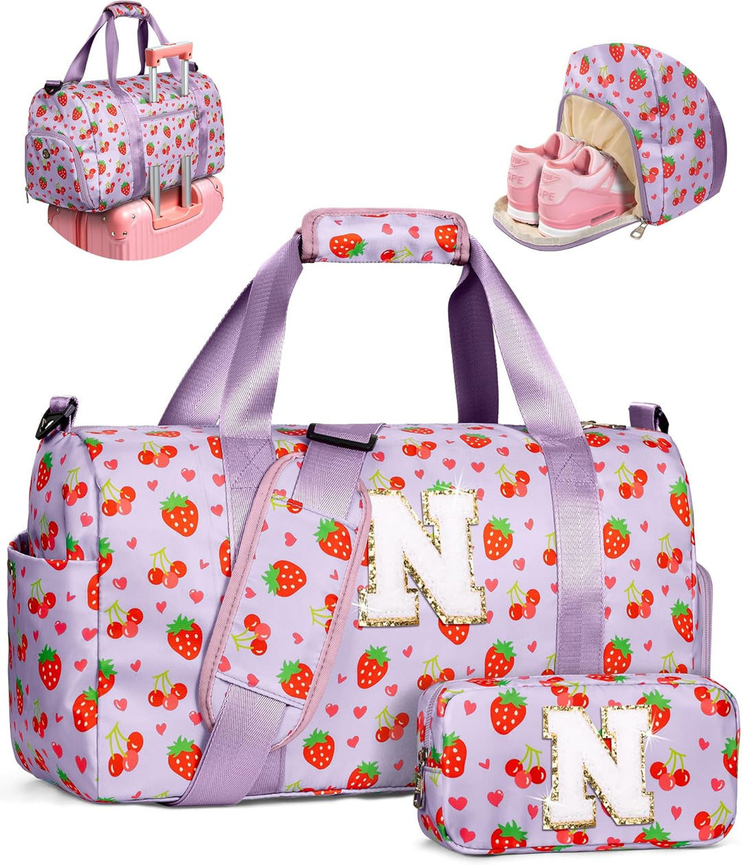 Elilier Regalos para niñas, bolsa de lona con inicial para niños, b...