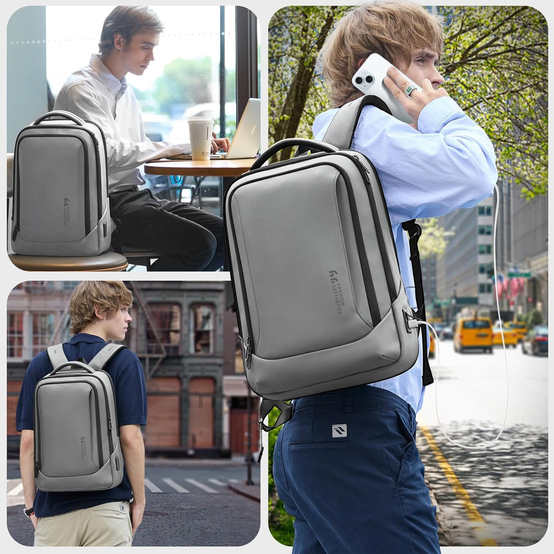 hk Mochila para laptop para hombres con puerto de carga USB para ne...