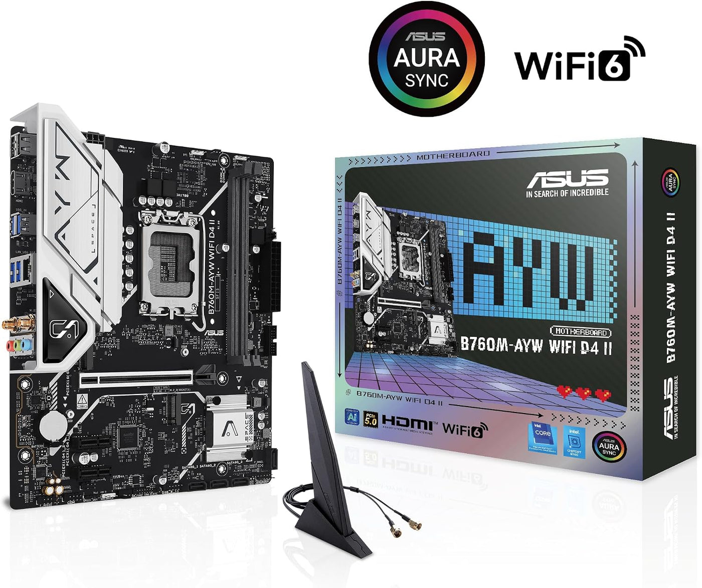 ASUS B760M-AYW WiFi D4 II Intel® B760 (LGA 1700) microATX mATX plac...