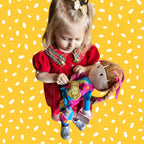 June Garden Dressy Friends Belle de 15.5 pulgadas, muñeca de peluche educativa para niños y niños pequeños de 2 años en adelante, juguete suave con hebilla Montessori
