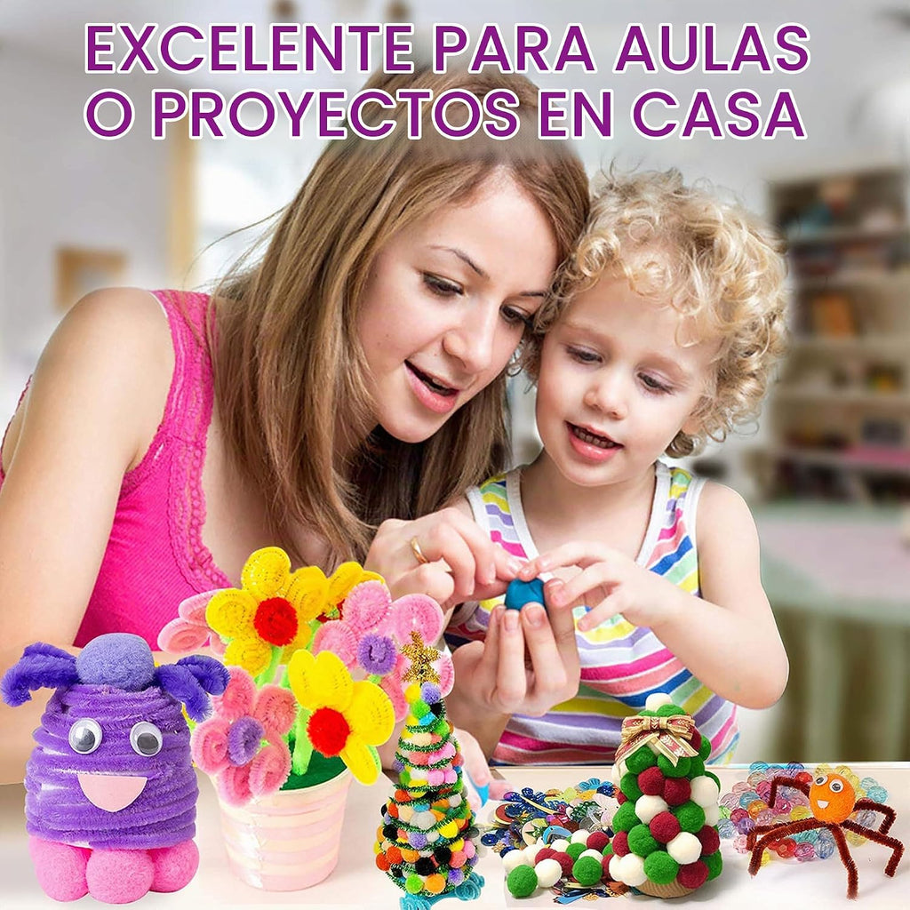YITOHOP Suministros de artes y manualidades para niños -1000 piezas de kit de manualidades en caja de viaje para niños pequeños a partir de 4 años de edad, actividades de proyectos de manualidades,