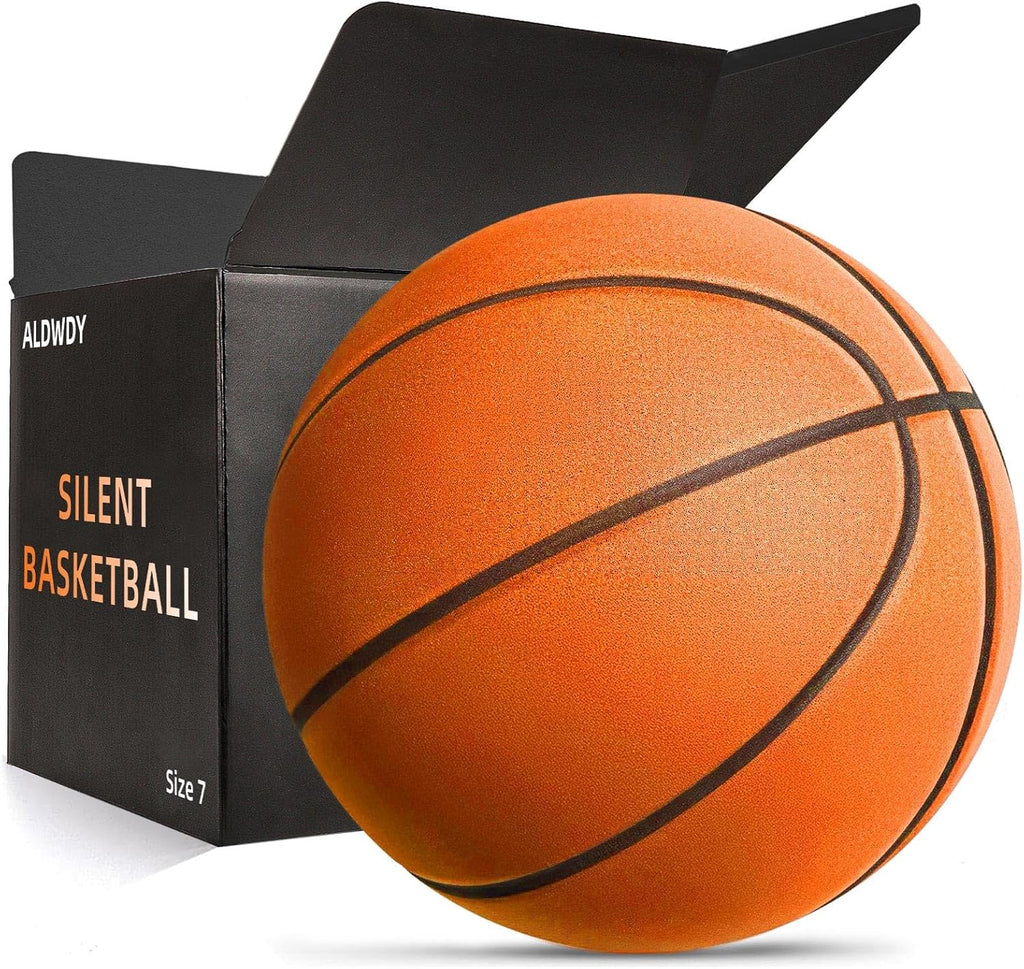 ALDWDY Balón de baloncesto silencioso tamaño 7 (29.5") – Balón de baloncesto para interiores con ranuras sin aire para regates silenciosos y entrenamiento en interiores, balón de espuma PU Pro