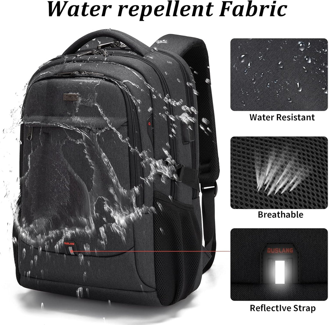 DUSLANG Mochila para laptop de 17 pulgadas para viajes, resistente...
