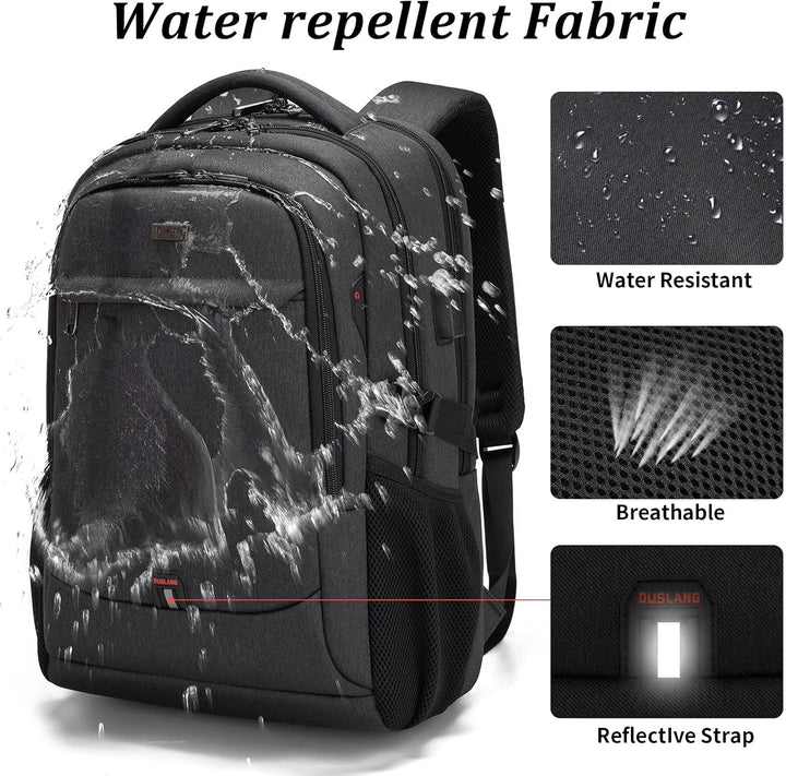 DUSLANG Mochila para laptop de 17 pulgadas para viajes, resistente...