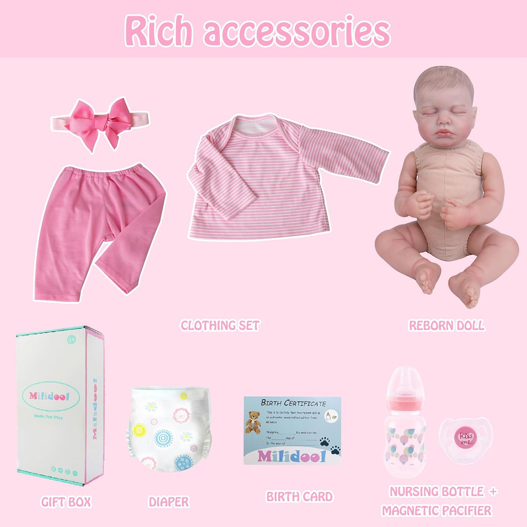 Milidool Muñecas de bebé Reborn realistas de 20 pulgadas de cuerpo...