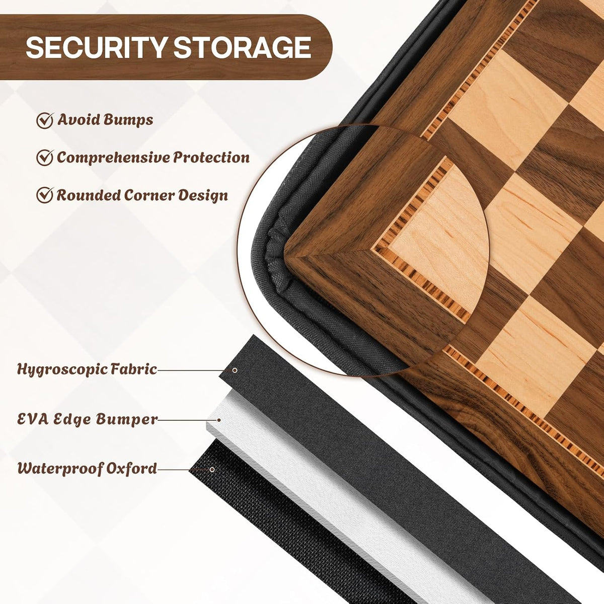 Peradix - Tablero de ajedrez de madera grande de 21.25 pulgadas