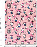 Hello Kitty Manta de fútbol para niños, 90 x 62 pulgadas, manta de felpa suave para sofá, cama o eventos deportivos, torneo mundial 2026 (producto oficial) por Franco