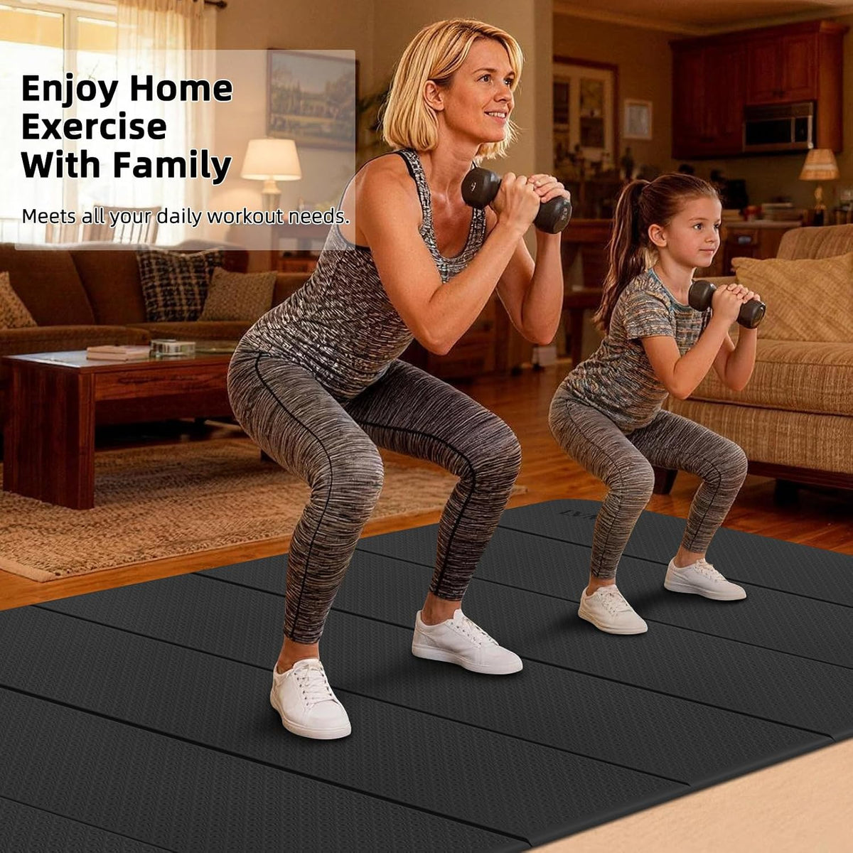 Foldable Yoga Mat 74"x47.2"x 0.4" – Large Yoga Mat