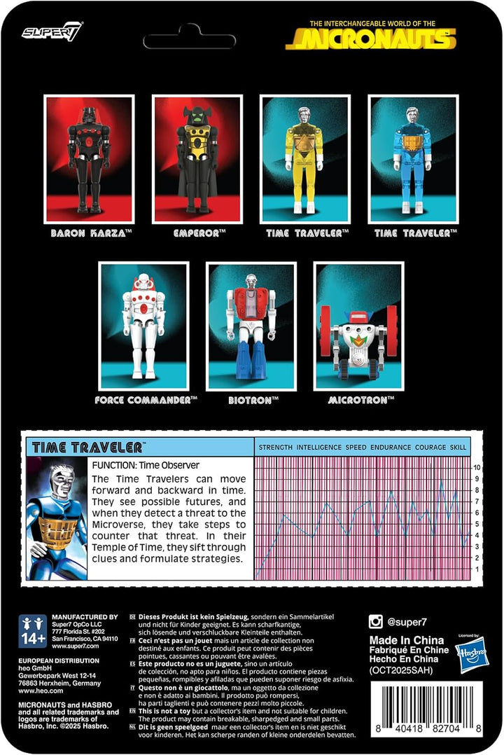 Super7 Reaction+ Micronauts Time Traveler (azul translúcido) - Figu...