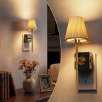 L LOHAS LED Las luces nocturnas se enchufan a la pared, cubierta de tela