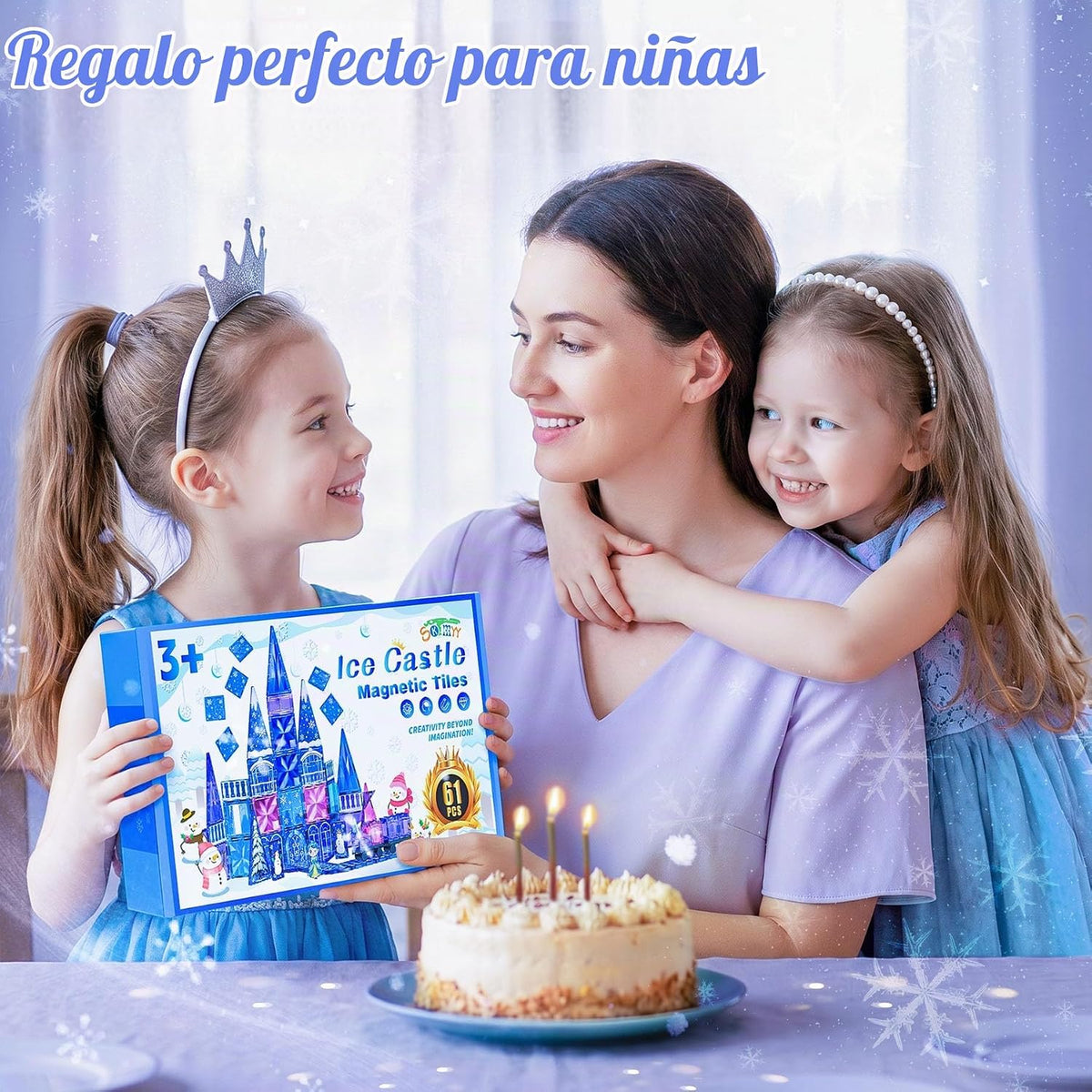 Princess Castle - Azulejos magnéticos para niños de 4 a 8 años con juego de