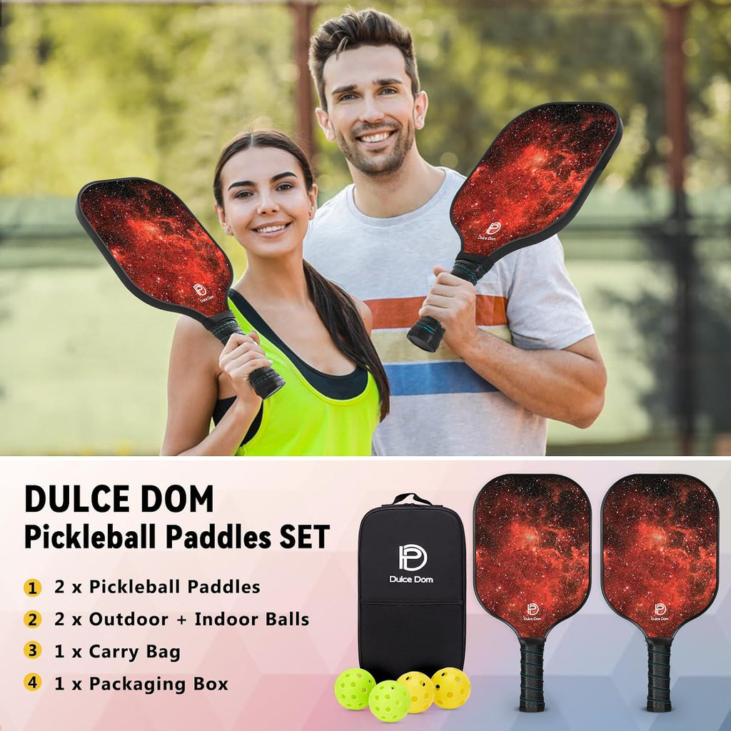 DULCE DOM Juego de 2/4 palas de pickleball - Aprobado por USAPA