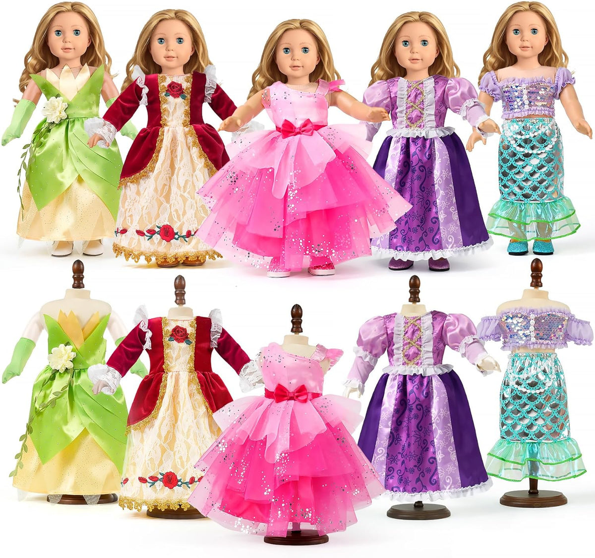 WONDOLL Ropa y accesorios para muñecas de 18 pulgadas, 18 inch, Princesa