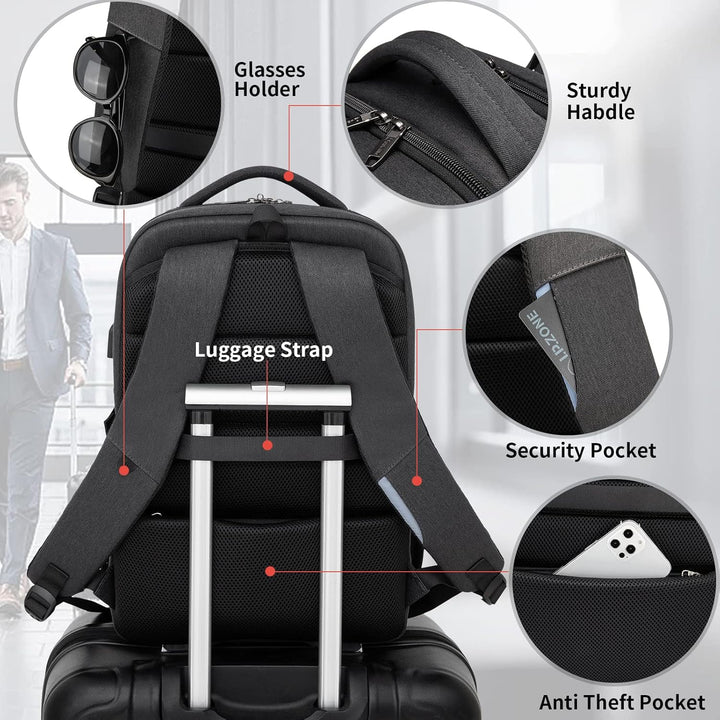 DUSLANG Mochila para laptop de 17 pulgadas para viajes, resistente...