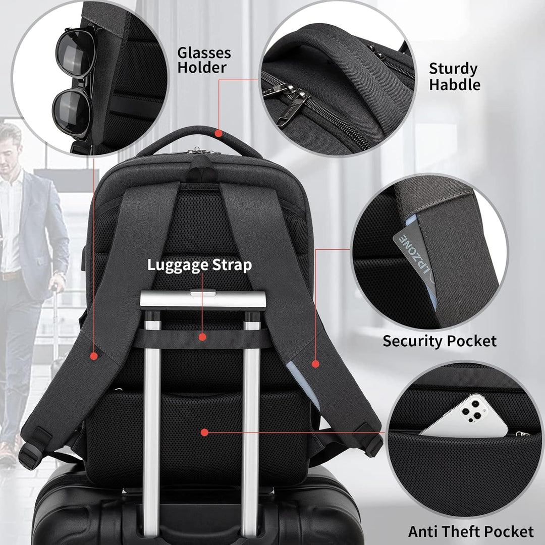 DUSLANG Mochila para laptop de 17 pulgadas para viajes, resistente...