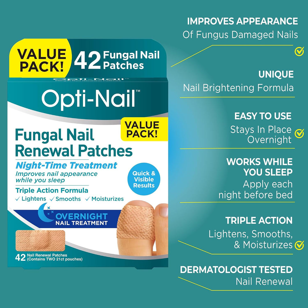 Opti-Nail Parches de renovación de uñas fúngicas - 42 parches, el t...