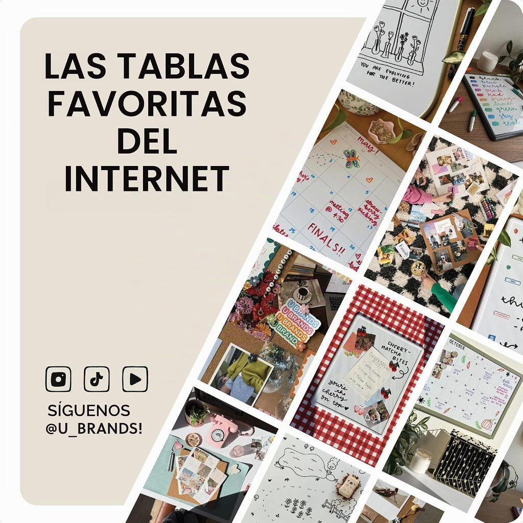 U Brands Tablero blanco magnético grande de 24 x 36 pulgadas