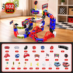 Juego de tren eléctrico para niños, 102 piezas de juguetes de tren de