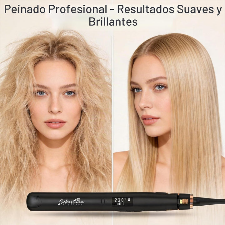 Plancha de pelo y rizador 2 en 1 \u2013 Placas delgadas de cerámica...