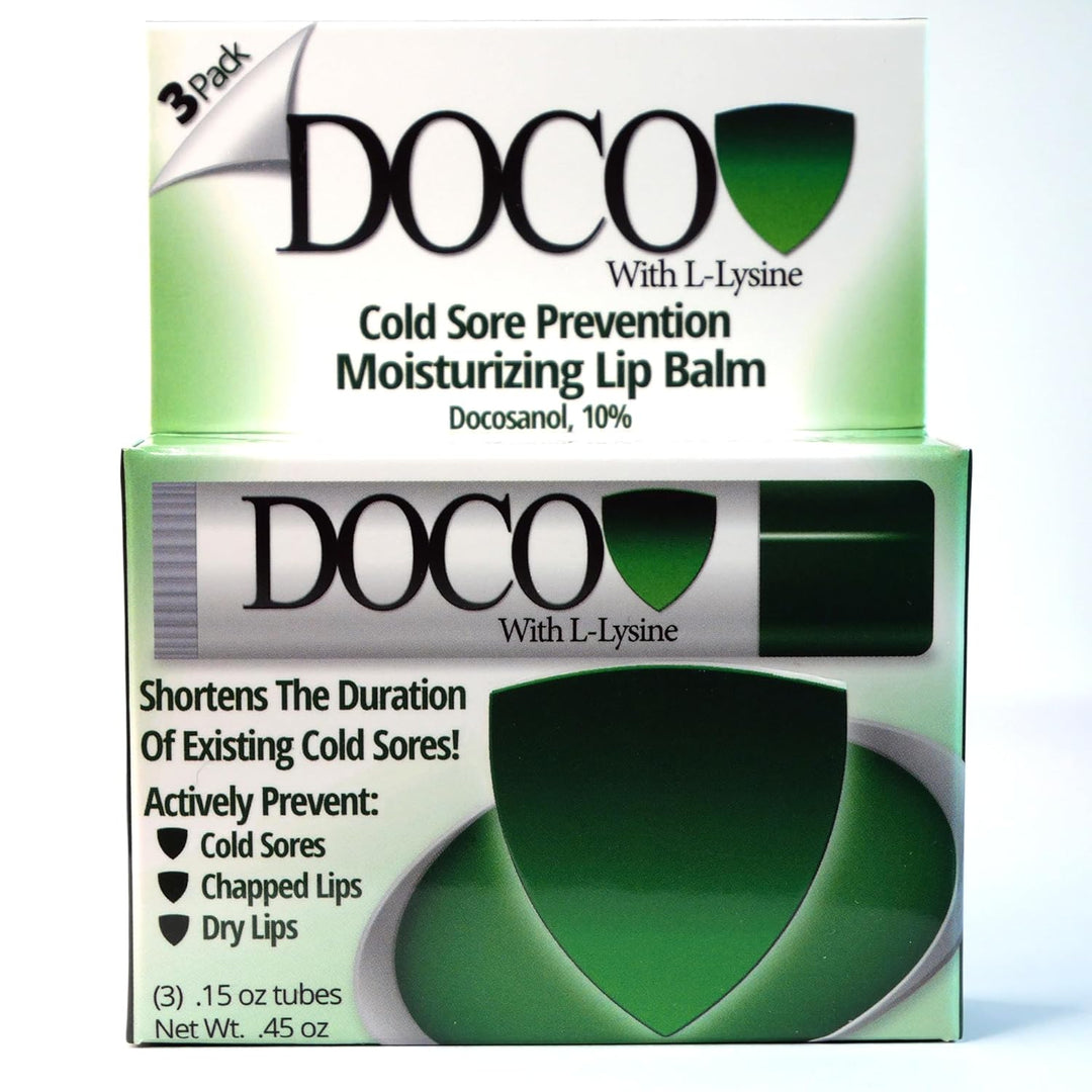 Doco Bálsamo labial Shield con docosanol y lisina (paquete de 3)