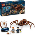 LEGO Harry Potter Aragog en el Bosque Prohibido, juego de araña de juguete para niños, juguete coleccionable de Harry Potter con criatura mágica y 2 minifiguras, juguete de Harry Potter para niños y
