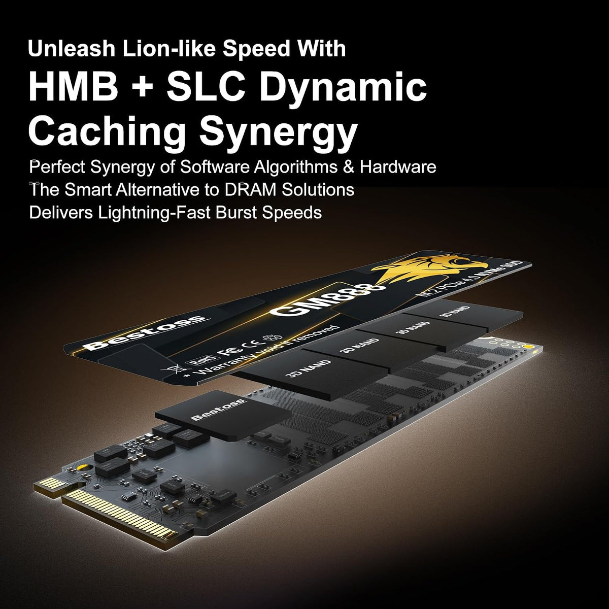 SSD NVMe PCIe 4.0 M.2 2280 de 512 GB para PC, PS5, portátiles, hast...