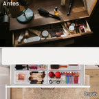 6 bandejas organizadoras grandes de plástico transparente de 15 x 6.3 pulgadas con 25 almohadillas antideslizantes para maquillaje, joyas, utensilios de cocina, baño y oficina