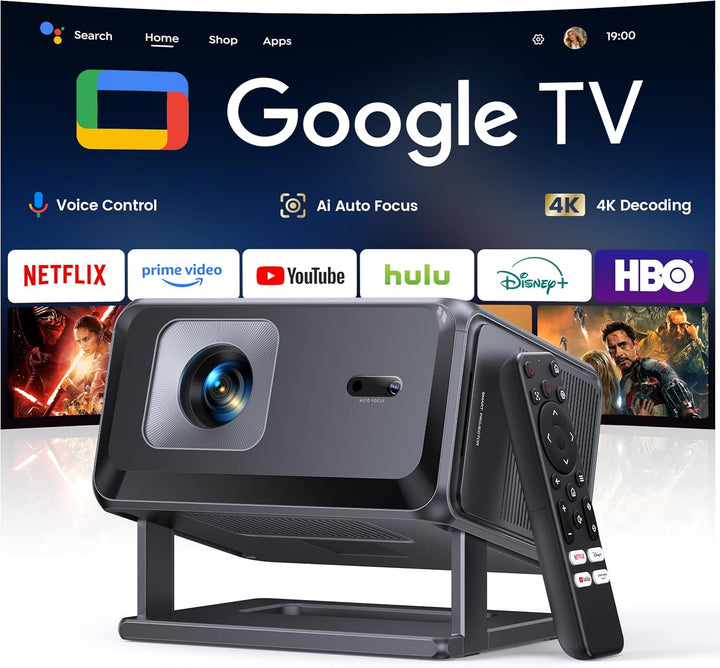 Proyector inteligente [Google TV integrado y soporte 4K] con WiFi y...