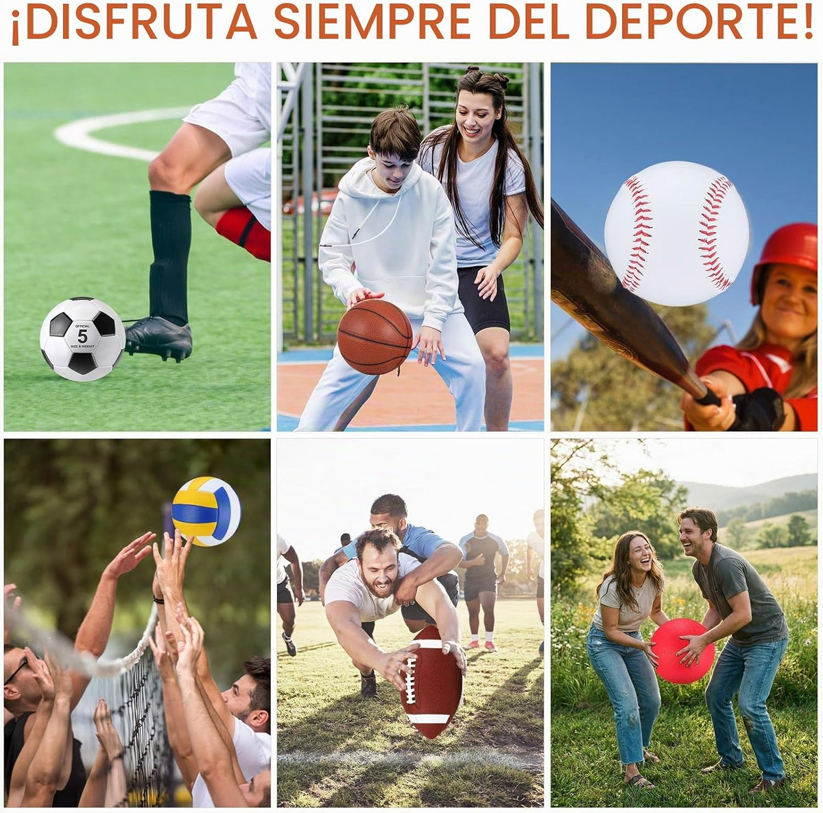 Deekin Juego de 12 pelotas deportivas surtidas para jóvenes y adultos