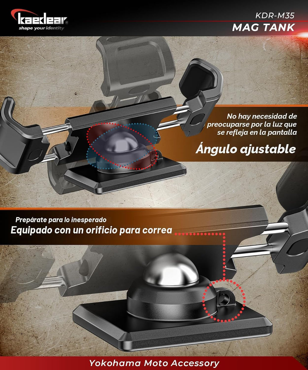 Kaedear - Soporte magnético para teléfono para motocicleta, rotación de 360°, KDR-M35