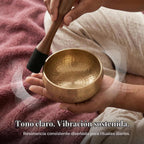 Juego de cuencos tibetanos – Cuenco de meditación fácil de jugar y apto para principiantes con cojín y mazo | Alivio del estrés y atención plena | Listo para regalo