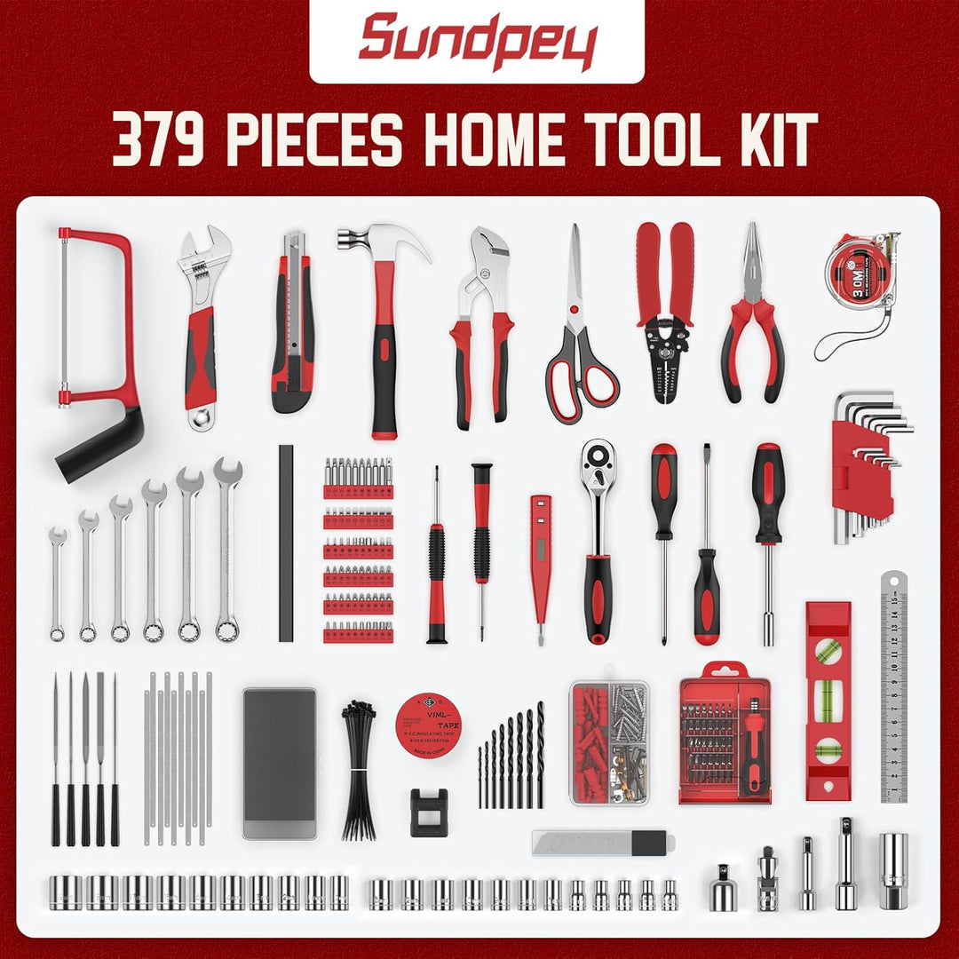 Sundpey Kit de herramientas para el hogar con cajón - Juego complet...