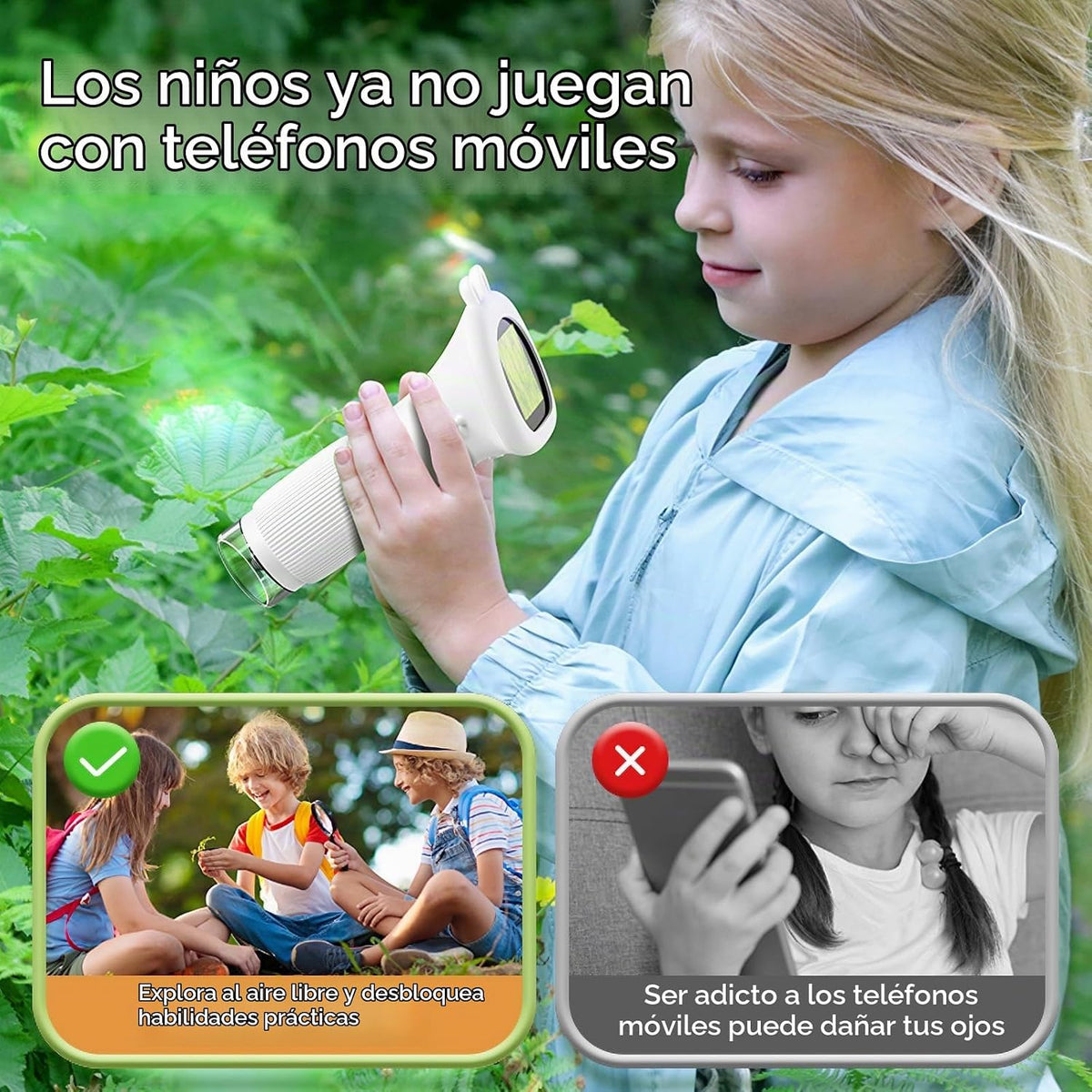 Microscopio para niños - Lupa portátil de mano para niñas | Mini microscopio digital para niños juguetes educativos de ciencia | Edad 3, 4, 5, 6, 7, 8, 9, 10, 11 años, regalos de cumpleaños de