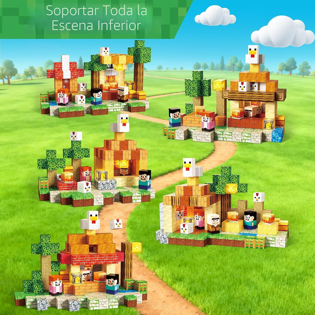 ToyUnited - 200 bloques magnéticos con bloques de iluminación, bloques de construcción magnéticos, cubos magent apilables, juguetes sensoriales educativos STEM Montessori para niños y niñas de 3 a 12 años, regalos de cumpleaños