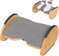 Lámpara Reposapiés de bambú para debajo del escritorio con cojín 3 en 1, reposapiés ergonómico reversible de madera para debajo del escritorio en el trabajo, taburetes ajustables con funda lavable