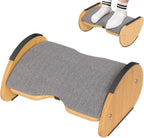 Lámpara Reposapiés de bambú para debajo del escritorio con cojín 3 en 1, reposapiés ergonómico reversible de madera para debajo del escritorio en el trabajo, taburetes ajustables con funda lavable