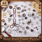 Juego de 48 rompecabezas de metal para adultos, moderno