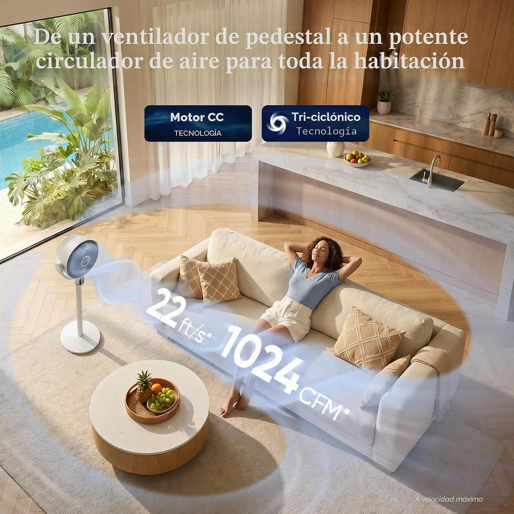 LEVOIT Ventilador de pie para dormitorio, ventilador de pedestal si...