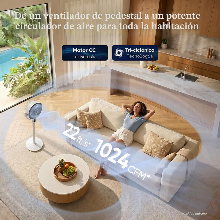 LEVOIT Ventilador de pie para dormitorio, ventilador de pedestal si...
