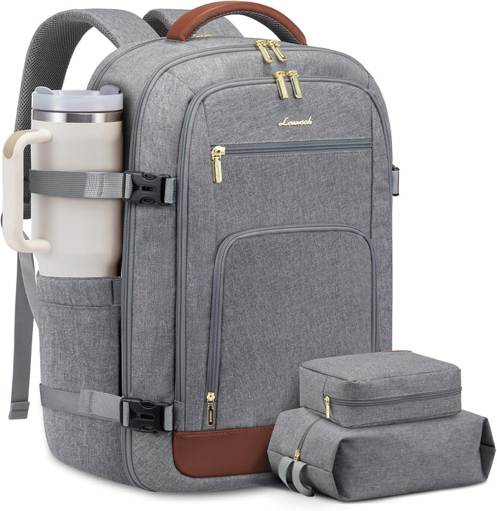 LOVEVOOK Mochila de viaje para mujer y hombre, gris-marrón , Mochil...