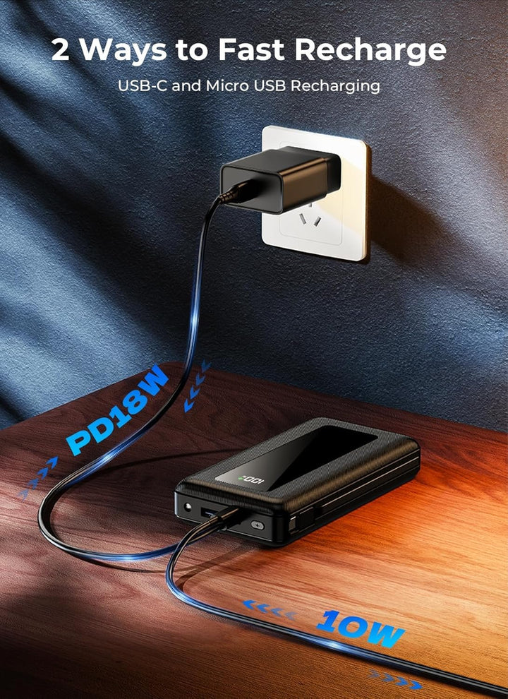 JKELAR Banco de energía, cargador portátil de 50000 mAh, paquete de...