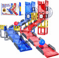 73 piezas de azulejos magnéticos Marble Run para niños, pista de carreras de